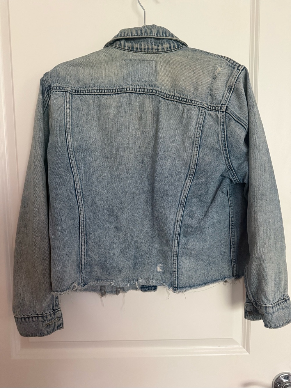 Lucky Brand Light Blue Distressed Denim Jacket - Picture 2 of 3